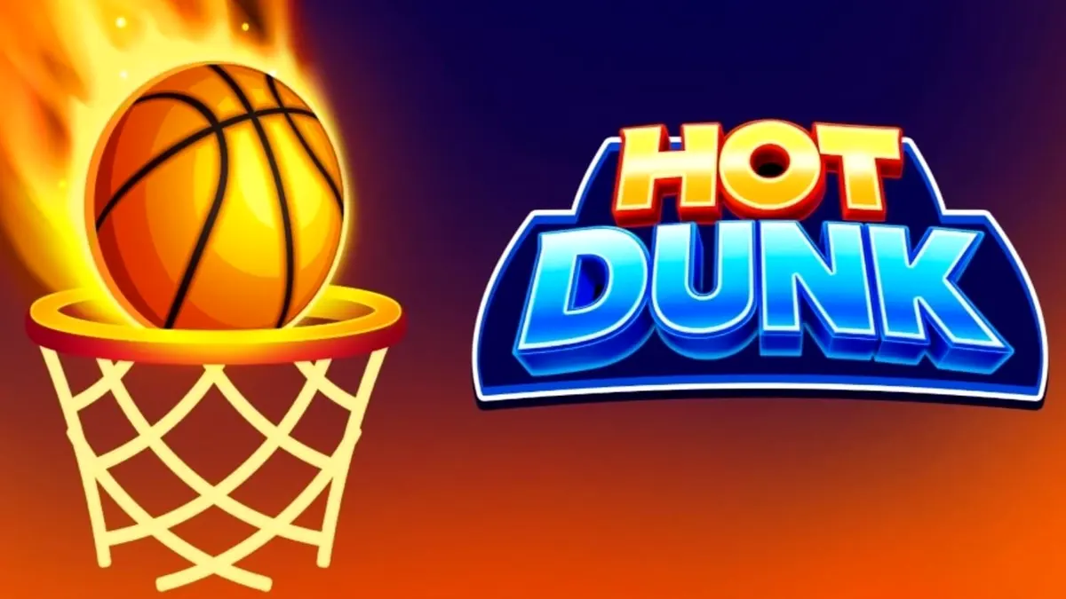 Tampilan antarmuka slot Hot Dunk di perangkat seluler